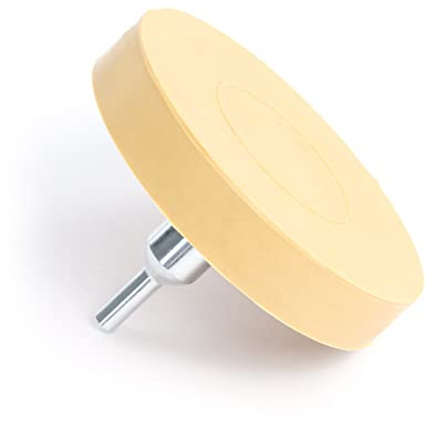 XPOtool Folienradierer Ø 88 mm mit 6 mm Adapter zum Entfernen von Kleberesten, Autoplaketten und Aufklebern, Klebeentferner mit Gummi Radierscheibe für Auto und andere Fahrzeuge