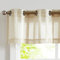 TOPICK Voile Bistrogardinen mit Ösen 2er Set H 35 x B 130 (cm) Sheer Streifen Scheibengardine Gestreift Küchenvorhang Kurzstore Transparent Klein Fenster Küche Wohnzimmer Landhaus Kurzgardine Beige