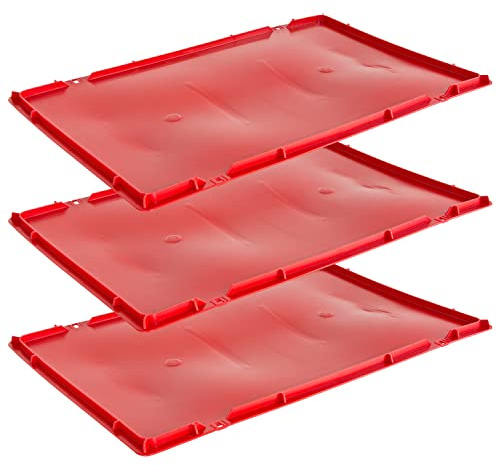Kingpower 3X Tapa Tapadera para Euro Apilamiento de Plástico Caja Industrial Euro Caja Almacenamiento Eurobox