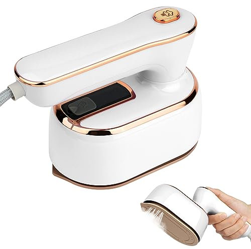 AUAUY Dampfbügeleisen Mini, 1000 W Faltbares Tragbares Reisebügeleisen, Handbügelmaschine mit 100 ml Wassertank, Trocken und Nassbügeln Dampf Kleines Bügeleisen Dampf für Zuhause und Unterwegs (Weiß)