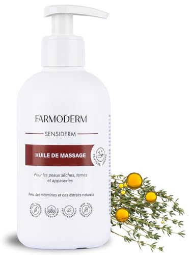 FARMODERM Aceite de masaje - Aceite de masaje relajante profesional - Hidratante con extractos naturales - Eficaz para el tratamiento de Cicatrices, Estrías y Piel Seca - 300ml