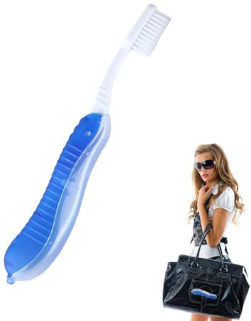 Neamou Spazzolino da viaggio,Spazzolino da viaggio manuale,Spazzolino manuale da viaggio | Spazzolino portatile con coperchio integrato per pulire i denti in campeggio, vacanze, viaggi di lavoro,