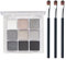ZORVUJI Palette Fards à Paupières Smoky, 9 Couleurs, Mat Doux et Scintillant, Waterproof, Haute Pigmentation, Métallique Éclat, Gothic Eyeshadow, Avec 3 Pinceaux