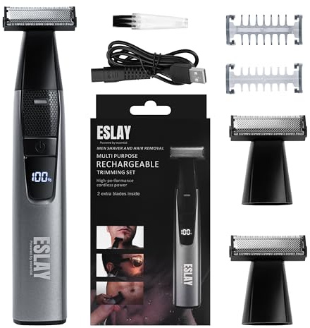 Tondeuse Intime Homme 3-en-1 – Rasoir Corps Rechargeable USB-C | Lames Précision | Barbe Cheveux Zones Sensibles | Étanche | Silencieux | Trimmer Intime Homme