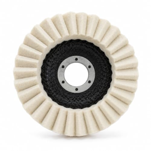 Lux Metal - Disco laminar de fieltro de 115 mm para pulir metales, acero inoxidable, aluminio y superficies delicadas, accesorio para herramientas eléctricas, ideal para un resultado profesional y