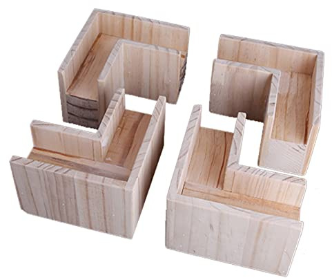 4 gambe colorate in legno massello a forma di L per mobili, 10 cm, eleganti rialzi per letto, tavolo, armadio, divano, struttura robusta per decorare la casa