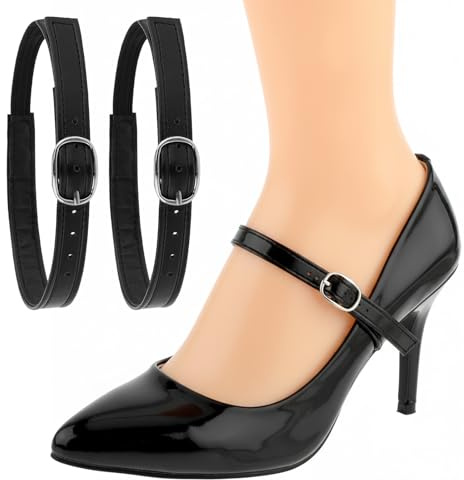 Sorcristy Women's Elastic Detachable Buckle Shoe Ankle Straps, Shoe Strap Band for Holding Loose High Heels Pumps Replacement(2)