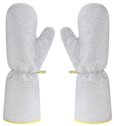 Hand Gloves Washing Dishes - Heat-Resistant Scrubber Mittens, Pot Scrubbing Tile Cleaning, Counter Wall Kitchen Cleanup, Women Men Housewife Mother, Grandma Household Hand Protection | for Dish claenu