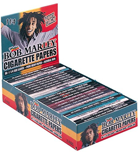 Bob Marley 1 1/4 medium size blad av hampa 3 lådor (75 häftklappar)