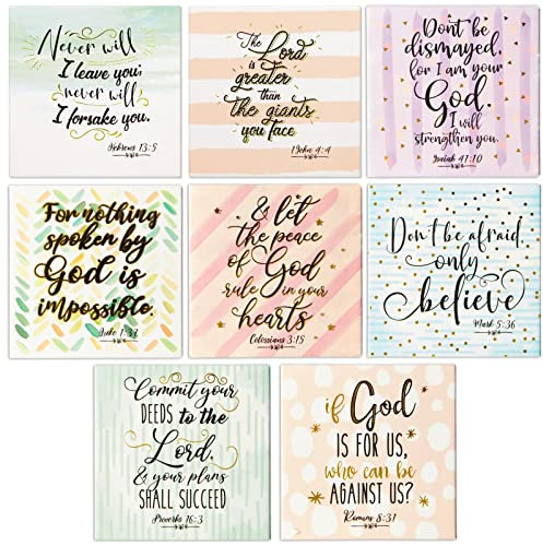 8 Pack Inspirational Bible Verse Magnets for Fridge, Lockers, Christian Office Decor, Scripture Gifts (6.4 cm)