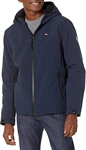 Tommy Hilfiger Herren Soft Shell Water Resistant Hooded Jacket Übergangsjacke, Nachthimmel (Night Sky), XL