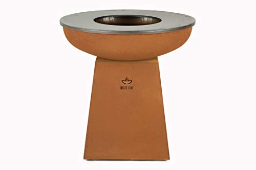 White Fire Barbecue Fibra/Plancha-Corten Acero, marrón