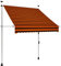 vidaXL Markise Einziehbar Handbetrieben Wasserabweisend Klemmmarkise Balkonmarkise Sonnenschutz Terrasse Balkon Garten 150cm Orange Braun