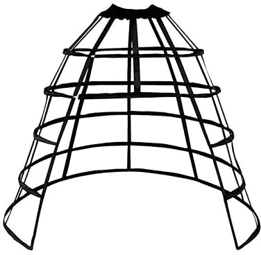 SSDH 5 Hoop Lolita Jupon Victorian Crinoline Slip Nuptiale Cosplay Hoop Jupe Jupon de Mariée en Crinoline (Noir)