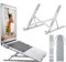 OUGEP Soporte para Portátil, Múltiples Ángulos Ajustable Soporte para OrdenadoTabletas, Ergonómico y Protector Ventilado Plegable para Macbook DELL, HP, PC otro10-15.6” Laptop (Plata)