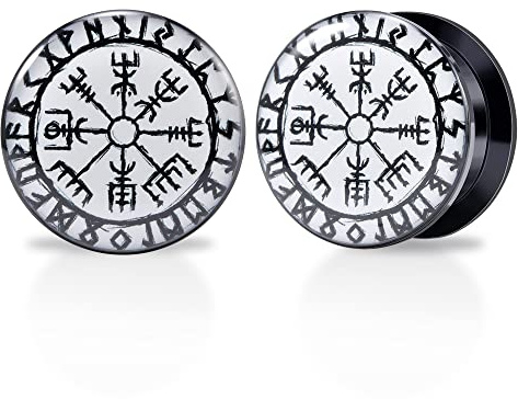 TBOSEN 1 par akryl och epoxy insekt skalle fårhuvud triangel punk element skruvborrning tunnel kontakt expander piercing modegåva 2 g-1–3/16 tum i 6 mm – 30 mm