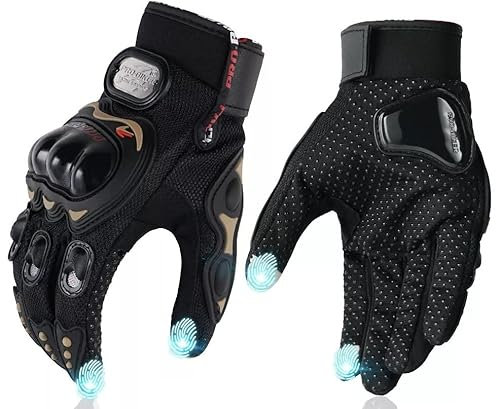 LEDMOTO Motorradhandschuhe mit Schutz- und Touchscreen-Handschuhe, Fahrradhandschuhe für Roller, ATV BMX MTB, Klettern, taktische Handschuhe und andere Outdoor-Sportarten. (XXL, Schwarz/Blk)