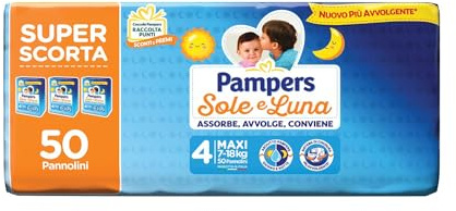 Pampers Sonne und Mond Größe 4 Maxi 7-18 kg Dreierpack mit 50 Windeln