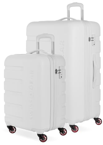 SwissGear 7366 Signature Hardside Expandable Luggage with Spinner Wheels, TSA Lock, Cup-Holder, White, 2-Piece Set (19/27)