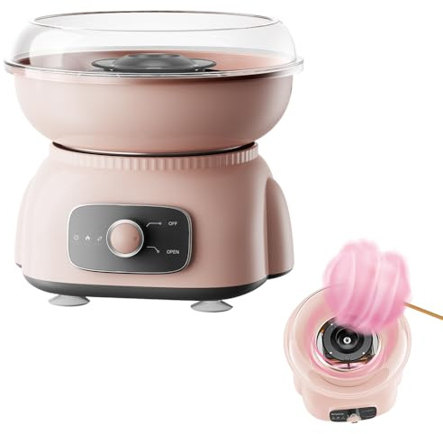 ADDLIVE Macchina per Zucchero Filato in Casa, 500W Macchina Zucchero Filato Bambini, Cotton Candy Machine con Cucchiaio Dosatore e 10 Bastoncini di Legno per Feste di Compleanno, Rosa