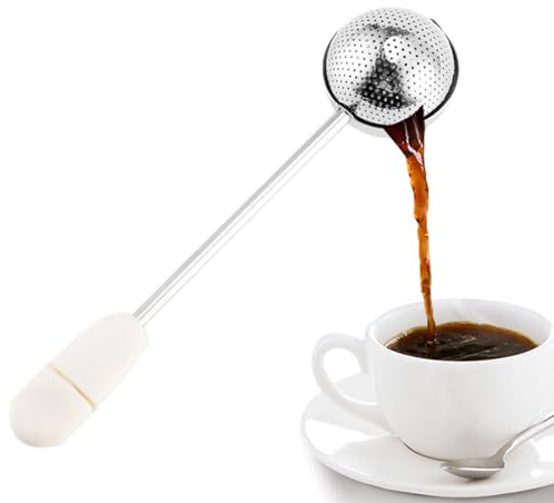 Filador De Bola De Té: Infusor De Acero Inoxidable De 6 Cm, Difusor De Hojas Sueltas, Fabricante De Mango Largo, Accesorio De Malla De Material Seleccionado Duradero | Filtro Reutilizable Para La Taza