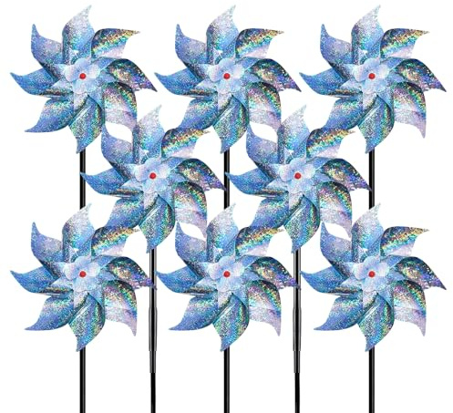 KbouZgxa 8 Stück Windrad Taubenabwehr Balkon, Windmühle,Taubenschreck,Effektive Vogelabwehr Für Garten Und Terrasse,Windrad Garten, Windmühlen Zur Taubenschreck Anwendung