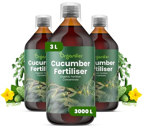 Flytande Gödsel - 3x1L - För Gurka - NPK 3-4-3 | Hög Vitalitet Och Optimal Skörd - Organifer