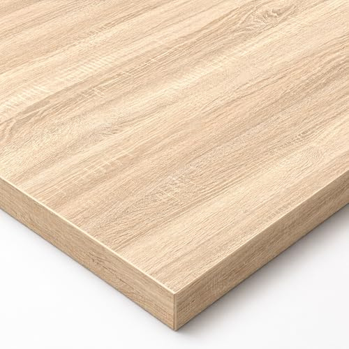 POKAR Bordsskiva 100x60 cm | Skrivbordsskiva Tjocklek 25 mm | Idealisk för Höj- och Sänkbart Skrivbord, Matbord och DIY | Robust och Stabil Bordsskiva | Tillverkad i Europa | Sonoma Ek
