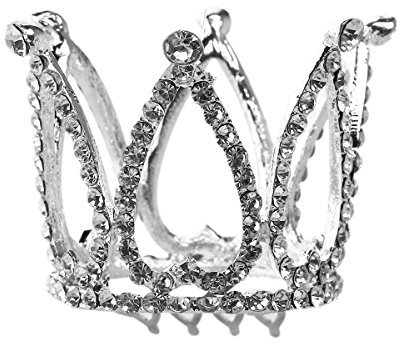 rosenice Kristall Diadem Prinzessin Krone Strass Tiara mit Haar Kamm (Silber)