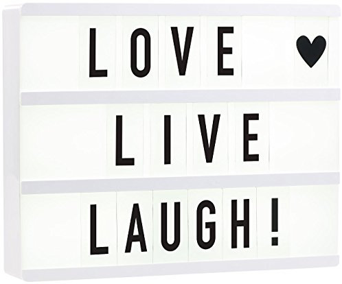 infactory Leuchttafeln: 3-zeiliger Kino-Leuchtkasten, 100 Zeichen, USB-Strom-Port, weiß (Leuchttafel, Lightbox, LED Anzeige)