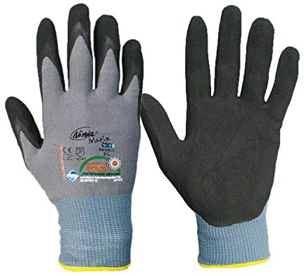 Ninja Maxim HandschuhMan Arbeitshandschuhe Nitril Gartenhandschuhe Montagehandschuhe Gr. 5-12 (6/XS)