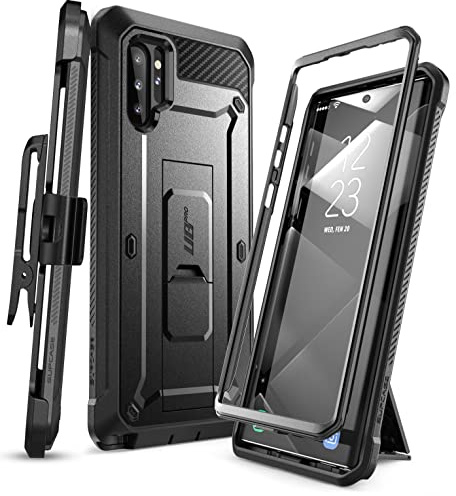 SUPCASE Handyhülle für Samsung Galaxy Note 10+ Plus Hülle Outdoor Case Bumper Schutzhülle Robust Cover [Unicorn Beetle Pro] OHNE Displayschutz mit Gürtelclip und Ständer 6.8 Zoll 2019 Ausgabe, Schwarz