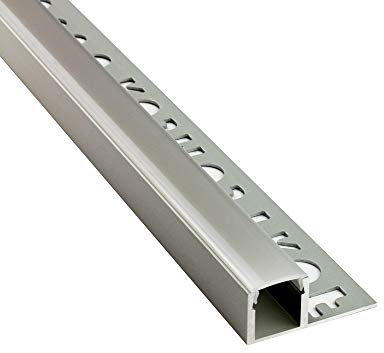 tktrading24 T77 LED Alu Premium Fliesenprofil 12mm silber - 2m opal