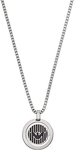 Emporio Armani Herrhalsband hänge Onyx svart, EGS2725040, Length: 525mm, Size Pendant: 20x20x3mm, Rostfritt stål, Ej tillämpligt