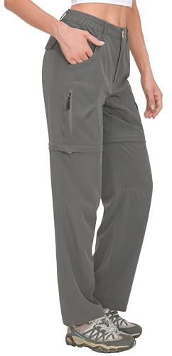 Little Donkey Andy Women's Quick Dry Convertible Zip Off Pants Lightweight Hiking Travel Camping Steel Grey S