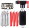 KADACHA CO2 Inflator Kit with 5 X 16g CO2 Threaded Cartridges- Presta & Schrader Valve Compatible -Portable CO2 Bike Tire Pump Come with Glueles Repair Kit for Road & Mountain Bike (SET-B)
