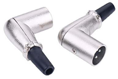 Alnicov 2 Pezzi connettore XLR a 90 Gradi 3 Pin Microfono Altoparlante Adattatore ad Angolo retto Maschio