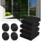Fliegengitter Fenster, 4 Stück Moskitonetze Fenster mit 4 Rollen Selbstklebend, 150x130cm Zuschneidbar Mückenschutz Fenster, hält Fliegen/Mücken Draußen (Schwarz)