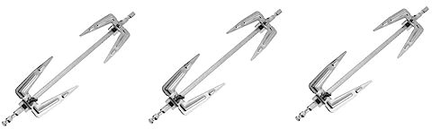 DOITOOL Fourchette Rotissoire 3 Pièces Rôtissoire Brochettes De Friteuse à en Acier Inoxydable Brochettes De Friteuse à Poisson Grillé Brochettes pour Grill Kit De Rôtissoire De Cuisine