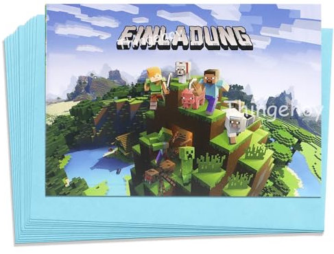 Thingehoy Einladungskarten Kindergeburtstag Junge Mädchen Deutsch, Einladungskarten Geburtstag, 12er Set Mit Umschlag