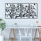 Großes Metall Baum von Leben Wand Kunst,4 Stück Metall Wanddekoration für Schlafzimmer, Wohnzimmer,(Schwar,30 cm x 60 cm)