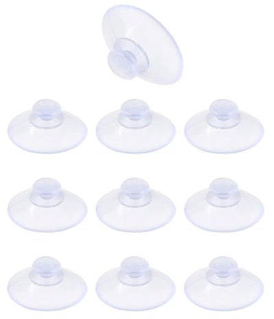 BPTRKOM 10 Pièces Ventouses - Ventouses Transparentes, Ventouse en Verre, Ventouses Pare-Soleil de Voiture, pour Salle de Bain, Cuisine, Bureau, Miroir, Verre (Transparent)