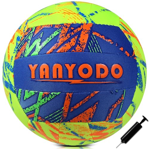YANYODO Swimming Pool Waterproof Beach Volleyball, Soft Indoor Outdoor Size 5 Volleyball with Pump for Teenagers Adults Swimming Pool Beach Games to Play