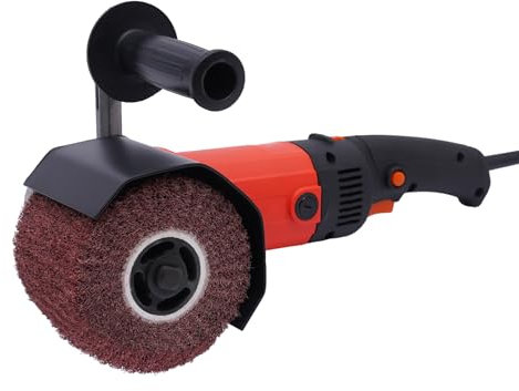 MINRS Schleifmaschine, Satiniermaschine 1580 W mit Überlastschutz Bürstenschleifgerät zur Renovierung von Oberflächen aller Art, variable Drehzahl, Durch Ergonomische Handgriff mit Schutzabdeckung