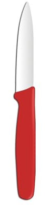 HENDI Cuchillo pelador, hoja puntiaguda, cuchillo mondador, cuchillo de cocina para pelar frutas y verduras, cuchillo puntilla, cuchillo torneador, 192x20x(H)10mm, acero inoxidable, PP, rojo