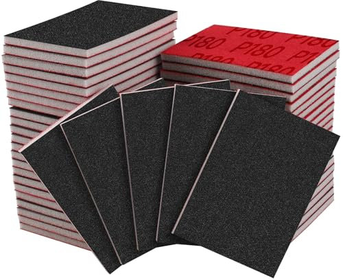 Shineboc 20pcs Sanding Sponge Set 75x100mm 180 Grit Sanding Pads Flexible Sandpaper Block Coarse and Fine, Foam Sanding Pads Washable and Reusable Wet and Dry Sandpaper