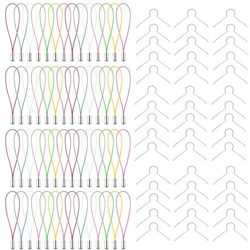 100 Stück Ostereier zum Aufhängen, Ostern Deko, Deko Ostern, Ostereier Deko, Aufhänger für Bunte Schnur, Ostern Eieraufhänger Kugelaufhänger, Kugel Haken für Plastikeier Metallhaken