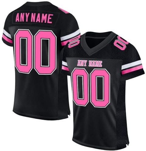 Personalisiert American Football Spieltrikots mit Name Nummer Personalisierte Trikot T-Shirt für Kinder Erwachsene Junge Mädchen Herrn Damen