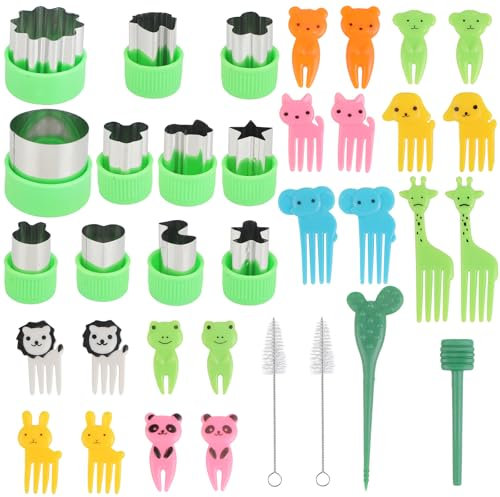 Formine per Biscotti Verdure Frutta 35 pezzi, mini taglierina per verdure in acciaio inox, ideale per formine per biscotti, stampi biscotti e taglia biscotti, perfetto per frutta, sandwich e pane