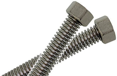 DN32 Edelstahlwellrohr 20cm beidseitig 1.1/2'' ÜM enggewellt & fertig montiert -Solarrohr Solarleitung